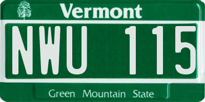 VT license plate NWU115