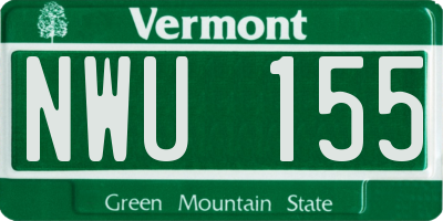 VT license plate NWU155