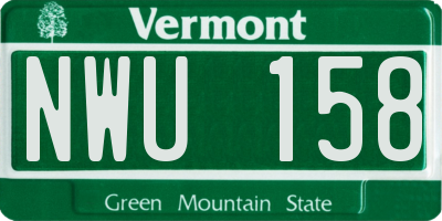 VT license plate NWU158