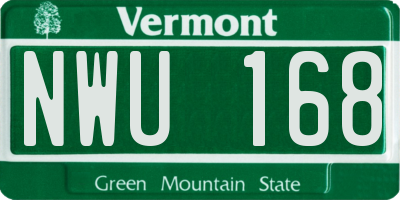 VT license plate NWU168