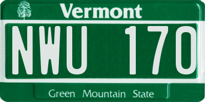 VT license plate NWU170