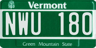 VT license plate NWU180