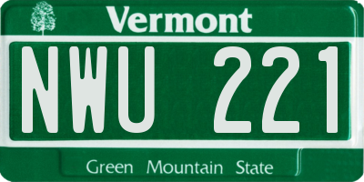 VT license plate NWU221