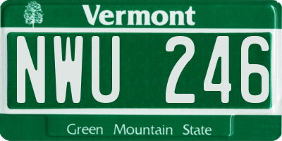 VT license plate NWU246