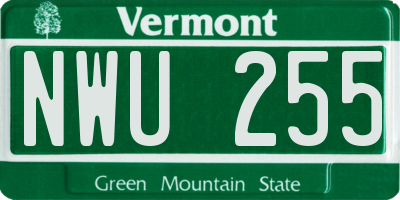 VT license plate NWU255