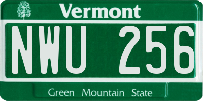 VT license plate NWU256