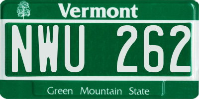 VT license plate NWU262
