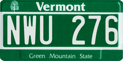 VT license plate NWU276