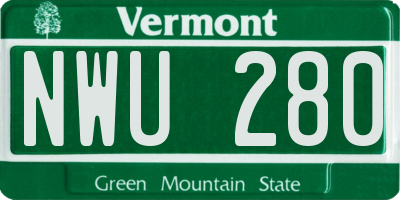 VT license plate NWU280