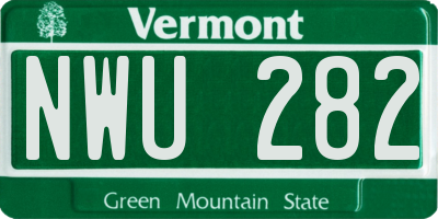 VT license plate NWU282