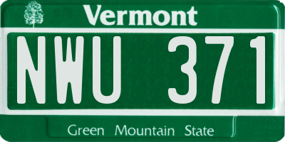 VT license plate NWU371