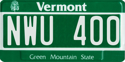 VT license plate NWU400