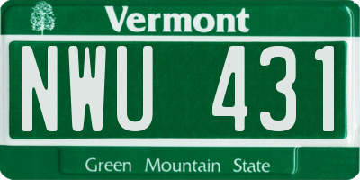 VT license plate NWU431