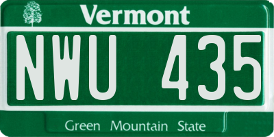 VT license plate NWU435