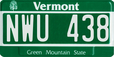 VT license plate NWU438