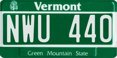 VT license plate NWU440