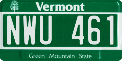VT license plate NWU461