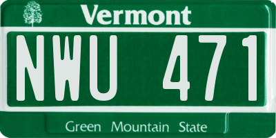 VT license plate NWU471