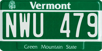 VT license plate NWU479