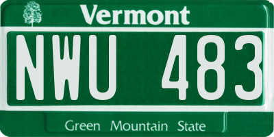 VT license plate NWU483