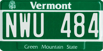 VT license plate NWU484