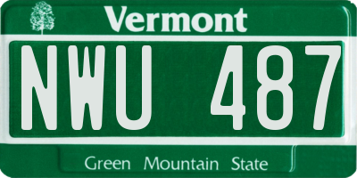 VT license plate NWU487