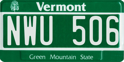 VT license plate NWU506