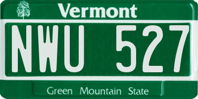 VT license plate NWU527