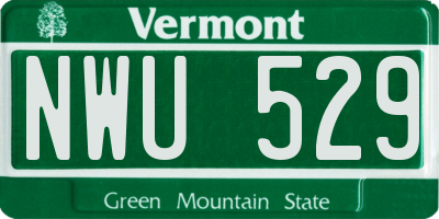 VT license plate NWU529