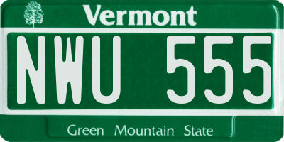 VT license plate NWU555