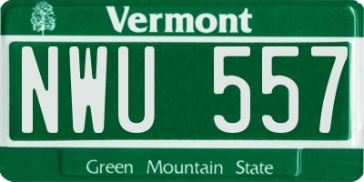 VT license plate NWU557