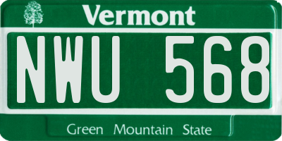 VT license plate NWU568