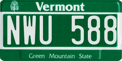 VT license plate NWU588