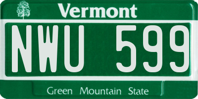 VT license plate NWU599
