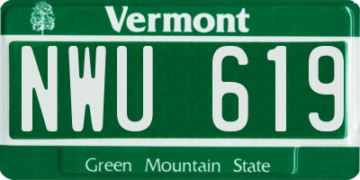 VT license plate NWU619