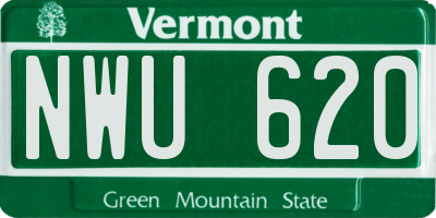 VT license plate NWU620