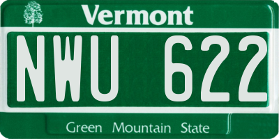 VT license plate NWU622