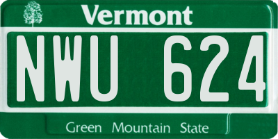 VT license plate NWU624