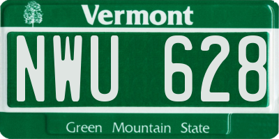 VT license plate NWU628