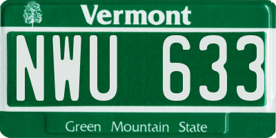 VT license plate NWU633