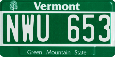 VT license plate NWU653