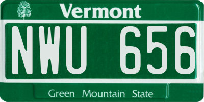 VT license plate NWU656