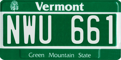 VT license plate NWU661
