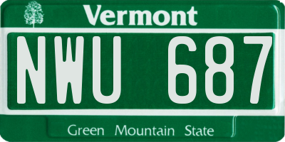 VT license plate NWU687