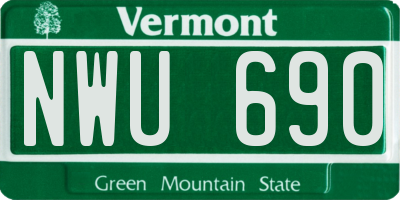 VT license plate NWU690