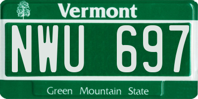 VT license plate NWU697