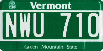 VT license plate NWU710