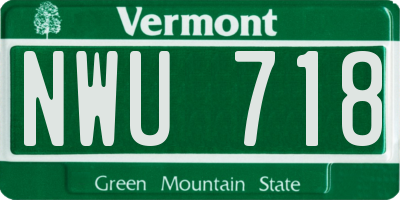 VT license plate NWU718