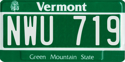 VT license plate NWU719