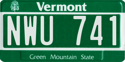 VT license plate NWU741